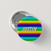 Regenbogenfarben personalisierter PRIDE-Namensschi Button (Vorne & Hinten)