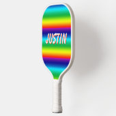 Regenbogenfarben Personalisierter STOLZ Pickleball Schläger (Links)