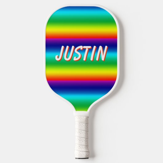 Regenbogenfarben Personalisierter STOLZ Pickleball Schläger (Vorderseite)