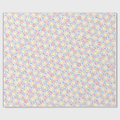 Regenbogenfarben Polka Retro-Punkte Geschenkpapier (Flach)