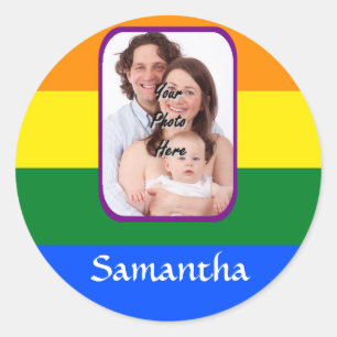 Regenbogenfarben Runder Aufkleber