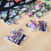 Regenbogenfarben, schwarze Silhouetten Puzzle (Seite)