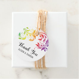 Regenbogenfarben Scroll Danke Lesben Hochzeit Geschenkanhänger