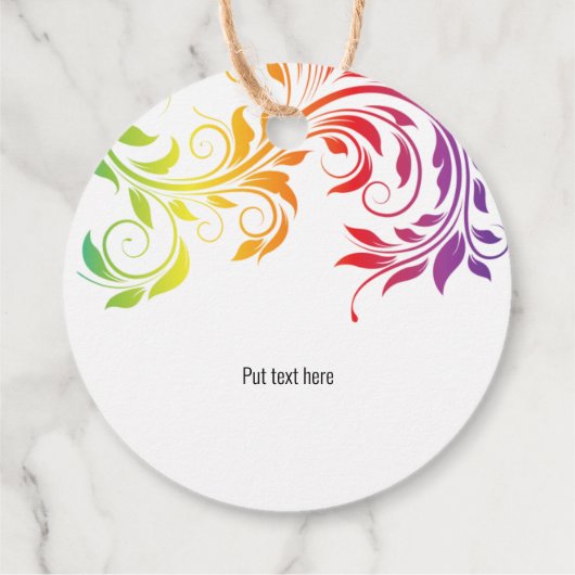 Regenbogenfarben Scroll Danke Lesben Hochzeit Geschenkanhänger (Rückseite)