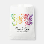 Regenbogenfarben Scroll Danke Lesben Hochzeit Geschenktütchen (Vorderseite)