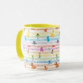 Regenbogenfarben-Sesam-Partner-Muster Tasse (Vorderseite Links)