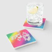 Regenbogenfarben Steinuntersetzer (Seitenansicht)