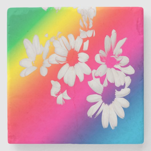 Regenbogenfarben Steinuntersetzer (Vorderseite)