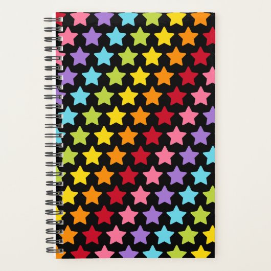 Regenbogenfarben Sterne Druck Notizbuch Planer (Vorderseite)