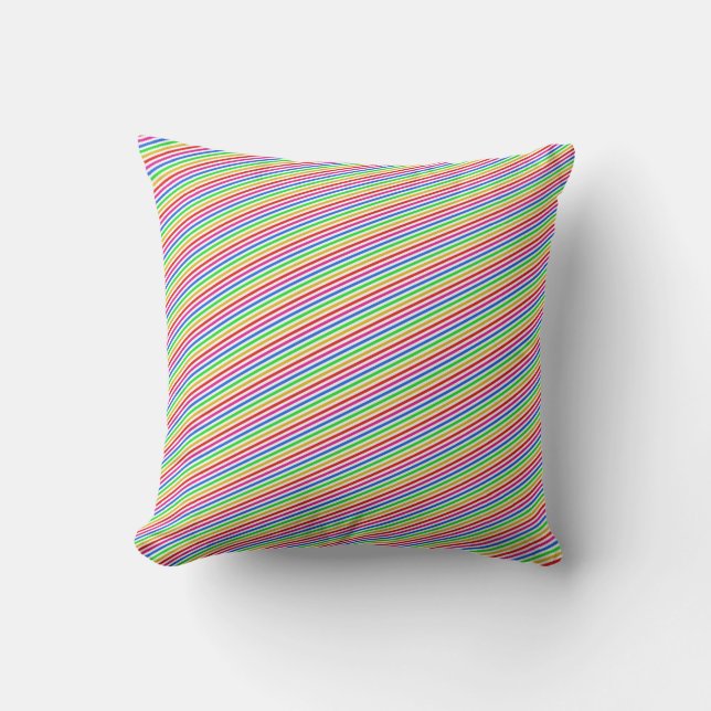 Regenbogenfarben Streifen Kissen (Vorderseite)