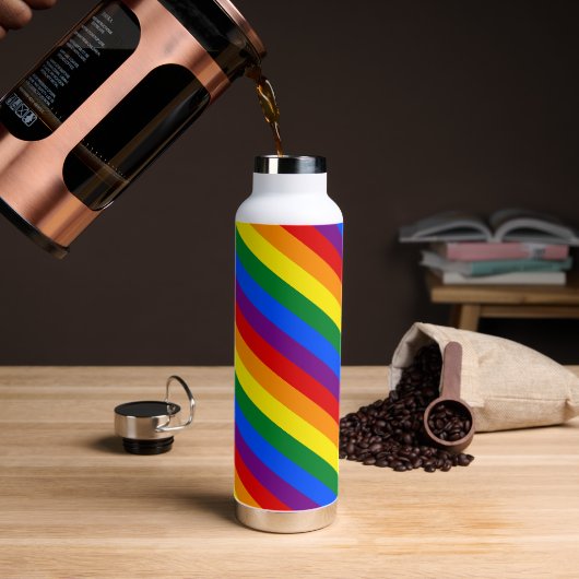 Regenbogenfarben, Streifen und Stolz, LGBT-Gemeins Trinkflasche (Kaffee)