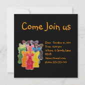 Regenbogenfarben Süßwarenliebhaber Einladung (Rückseite)