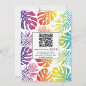 Regenbogenfarben tropische Blätter schwule lesbisc Einladung (Rückseite)