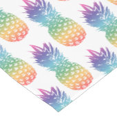 Regenbogenfarben tropisches Ananas-Fruchtmuster Kurzer Tischläufer (Ecke)