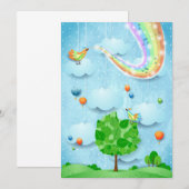Regenbogenfarben und -baum einladung (Vorne/Hinten)