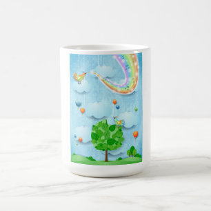 Regenbogenfarben und -baum kaffeetasse
