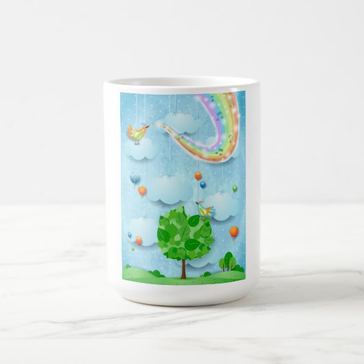 Regenbogenfarben und -baum kaffeetasse (Mittel)