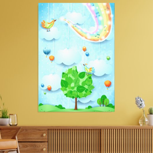 Regenbogenfarben und -baum leinwanddruck (Insitu (Wohnzimmer))