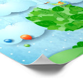 Regenbogenfarben und -baum poster (Ecke)