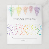 Regenbogenfarben und Konfetti LGBT Hochzeit Platzkarte (Außenseite Aufgefaltet)
