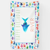 Regenbogenfarben unter dem Regenbogenfisch Banner (Vertikal)