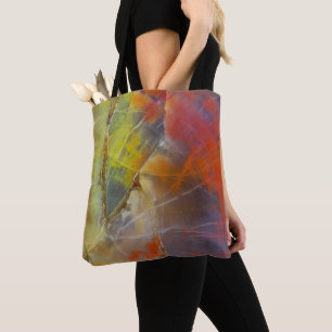 Regenbogenfarben versteinertes Holz Tasche