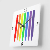 Regenbogenfarben Wachskrammen, einfach, modern Quadratische Wanduhr (Winkel)