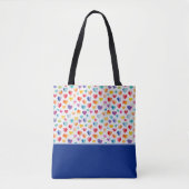 Regenbogenfarben Wasserfarben-Stil Herzen Farbbloc Tasche (Vorderseite)