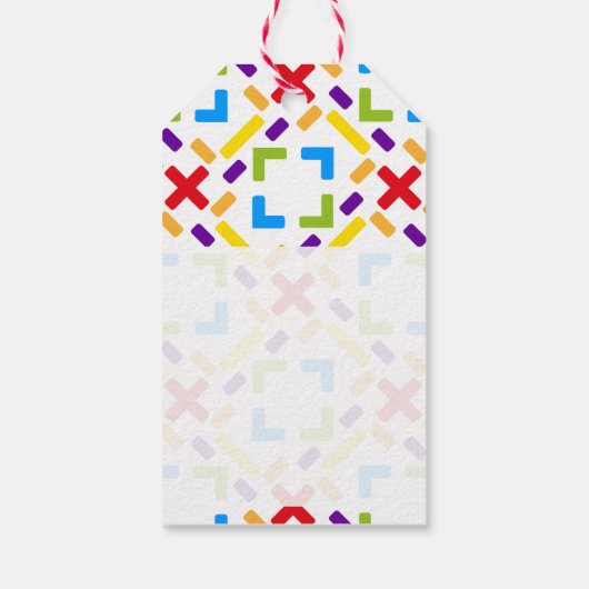 Regenbogenfarben Weihnachtsbaum  Geschenkanhänger (Rückseite)