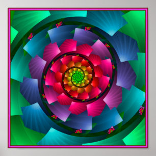 Regenbogenfarben Wirbel Poster