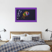 Regenbogenfarbene Blumen Leinwanddruck (Insitu (Schlafzimmer))