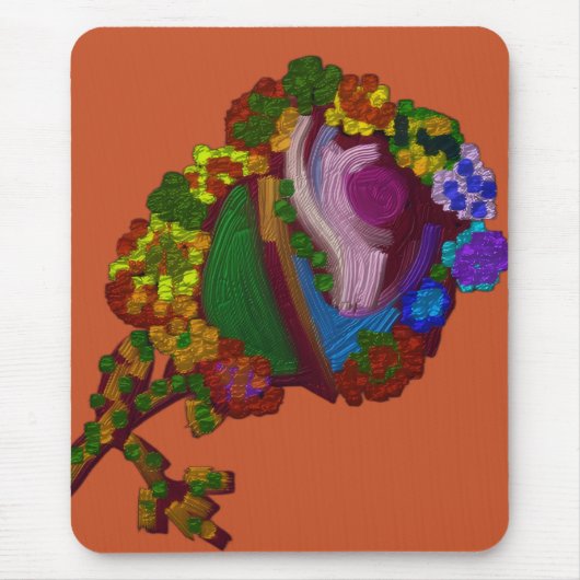 Regenbogenfarbene Blumen Mousepad (Vorne)