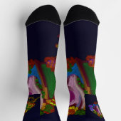 Regenbogenfarbene Blüten Socken (Oben)