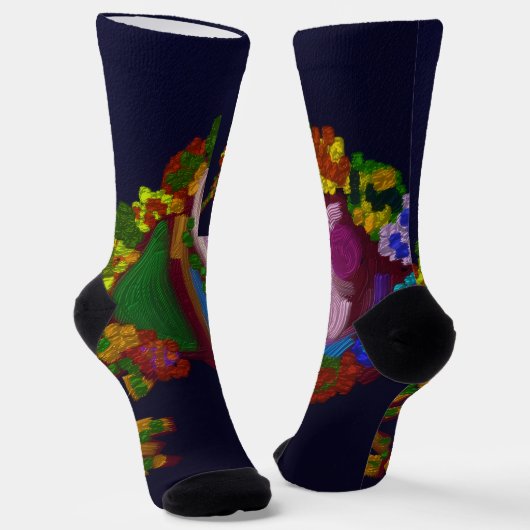 Regenbogenfarbene Blüten Socken (Gewinkelt)