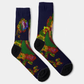 Regenbogenfarbene Blüten Socken (Rechts)
