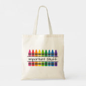 Regenbogenfarbene Buntstifte Personalisiert Tragetasche (Rückseite)