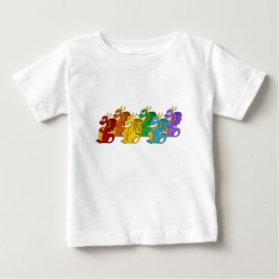 Regenbogenfarbene Drachen Cartoon Baby T-shirt