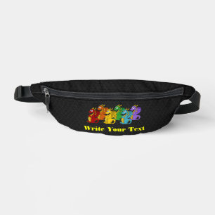 Regenbogenfarbene Drachen Cartoon Bauchtasche