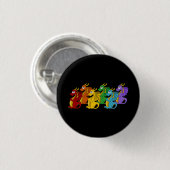 Regenbogenfarbene Drachen Cartoon Button (Vorne & Hinten)