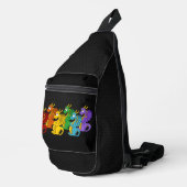 Regenbogenfarbene Drachen Cartoon Crossbody Bag (Rechte Ecke)