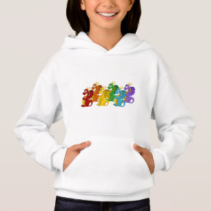 Regenbogenfarbene Drachen Cartoon Hoodie