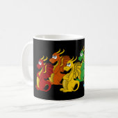 Regenbogenfarbene Drachen Cartoon Kaffeetasse (Vorderseite Links)