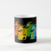 Regenbogenfarbene Drachen Cartoon Kaffeetasse (Mittel)