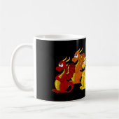 Regenbogenfarbene Drachen Cartoon Kaffeetasse (Links)