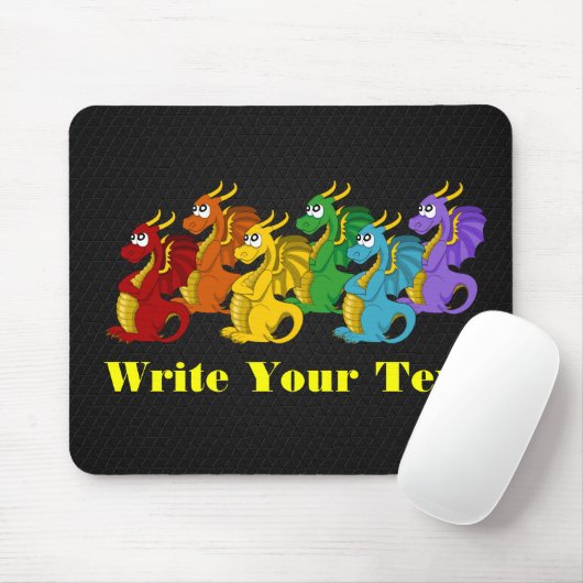Regenbogenfarbene Drachen Cartoon Mousepad (Mit Mouse)