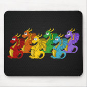 Regenbogenfarbene Drachen Cartoon Mousepad (Vorne)