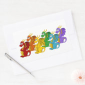 Regenbogenfarbene Drachen Cartoon Stickers (Umschlag)