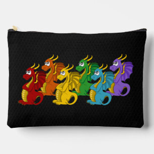Regenbogenfarbene Drachen Cartoon Zubehörtasche