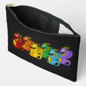Regenbogenfarbene Drachen Cartoon Zubehörtasche (Offen)