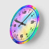 Regenbogenfarbene Felldesign-75293 Runde Wanduhr (Winkel)